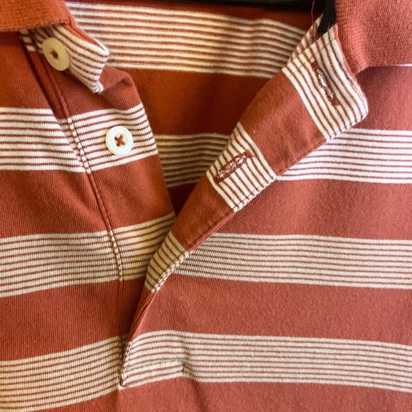 Structure Orange, Cream, Gray, and Black Polo Shirt with Gradient Stripes - Picture 4 of 5